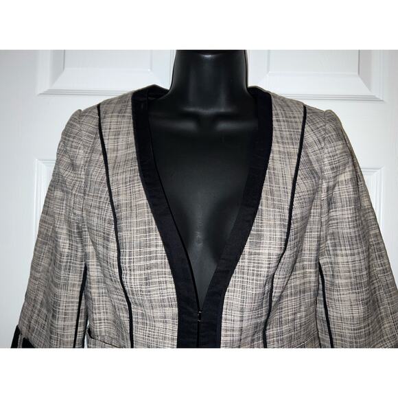 The Limited Womens Tweed Gray Black Short 3/4 Sleeve Button Jacket Blazer Sz XS - Picture 5 of 7